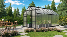 Vitavia Uranus serre   11,5m²   met 4 mm polycarbonaat   Zwart