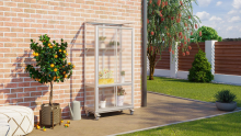Vitavia Polis muur  en balkonserre   0,34m²   met 4 mm polycarbonaat   Aluminium   met wieltjes