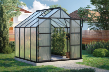 Vitavia Uranus serre   6,7m²   met 4 mm polycarbonaat   Zwart