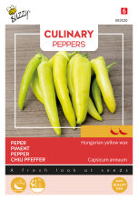 Buzzy seeds Buzzy® Culinary Peppers Hungarian Yellow Wax   Peperzaden   Mild tot Medium   Geel/Oranje