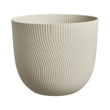 Elho Sereh Rond 25 cm Bloempot   Paddenstoel Beige   Organische Ronde Plantenpot