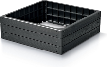 Prosperplast Tuinbed Base Woody   Antraciet   75,6 x 75,6 x 25 cm   Houtlook