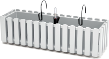 Prosperplast Boardee Fencycase Balkonbak   Wit   58 cm   Houtlook