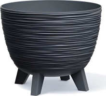 Prosperplast Furu Bowl Bloempot op pootjes   Antraciet   Ø 24 cm   5 Liter