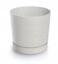 Prosperplast Tubo P Eco Wood Bloempot   Ø 19,9 cm   Eco Wit