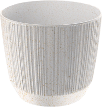 Prosperplast Ryfo Eco Wood Bloempot met strepen   19,5 cm   Eco Wit