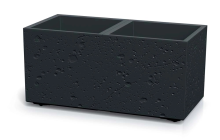 Prosperplast Sierra Bloempot   77 x 38 x 37 cm   Zwart Beton Effect   Met wieltjes