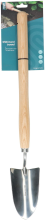 SOGO Plantschep met Lange Steel   Roestvrijstaal & FSC Hout   55 cm