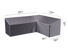 Platinum AeroCover Loungesethoes   Rechtse hoek   355/275x100x65/90 cm   Ademend & UV bestendig