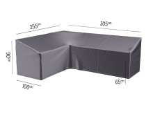 Platinum AeroCover Loungesethoes   Linkse hoek   305/255x100x65/90 cm   Ademend & UV bestendig