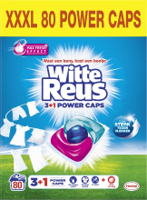 Witte Reus Power Caps Wascapsules   Wit Wasgoed   Voordeelverpakking   2x 40 Wasbeurten