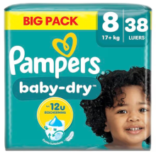 Pampers Baby Dry luiers   Maat 8   38 luiers (17+ KG)