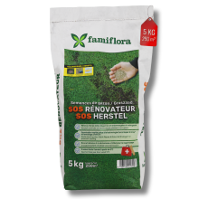 Famiflora graszaad 5kg tot 250m²   SOS herstelgazon   snel herstel kale plekken