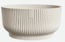 Elho Vibes Fold Bowl 25 cm   Linnen Wit   Moderne Plantenschaal van Gerecycled Plastic