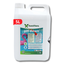 Famiflora pH down vloeibaar 5L   verlaagt de pH waarde van je zwembad of spa!