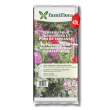 Famiflora Potgrond Bloembakken 40L   Rijk aan Voeding   Voor Bloemen en Sierplanten   Luchtig & Voedzaam