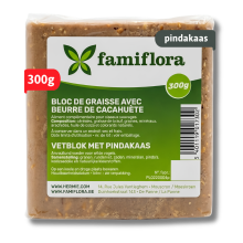 Famiflora vetblok voor buitenvogels   Met pindakaas   300g