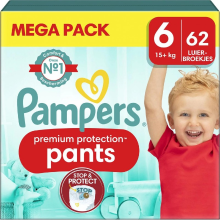Pampers Premium Protection luiers   Maat 6 (13+kg)   62 stuks   Voordeelverpakking