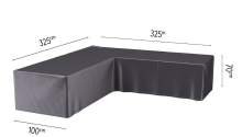 Platinum Aerocover loungesethoes hoekset   Ademende hoes voor loungeset met een 90° hoek (L vorm) 325 x 325 x 100 x H70cm