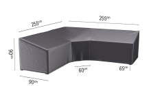 Blokker.Nl Platinum Aerocover loungesethoes trapeze   Ademende hoes voor loungeset (L vorm) met grote hoek of trapeze hoek en hoge rug 255 x 255 x 90 x H65/90cm