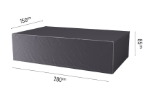Platinum Aerocover tuinsethoes   Ademende hoes voor tuinset met rechthoekige tafels van 260 tot 280cm (inclusief stoelen)