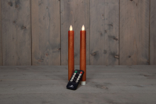 Anna's Collection   Led dinerkaars   koper   H 23cm   set van 2 stuks   met afstandsbediening