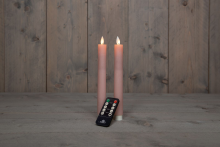 Anna's Collection   Led dinerkaars   roze   H 23cm   set van 2 stuks   met afstandsbediening