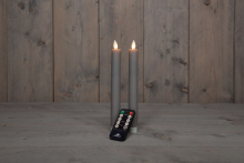 Anna's Collection   Led dinerkaars   taupe   H 23cm   set van 2 stuks   met afstandsbediening
