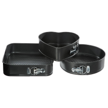 Secret de Gourmet bakvorm   Set van 3 springvormen   Hart 22 x 20 cm / Rond diameter 24 cm / Vierkant 26 x 26 cm