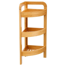 5Five Bamboe Doucherekje   Hoekmodel met 3 lagen   23 x 61 cm   Lichtbruin