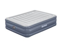 Bestway luchtbed 'Tritech Queen'   203x152x51 cm   met zijkant, ingebouwde pomp   blauw/wit