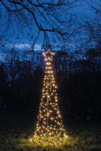 Anna's Collection vlaggenmast kerstboom   H200 x B70 cm   236 extra warm witte ledlampjes   met timer