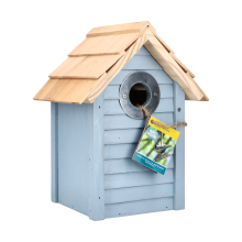 Bûten Home   Nestkast strandhuisje Aruba   blauw   H24xL18xB15cm