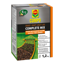 Compo graszaad 1,2 kg voor 6 m²   Complete Mix   herstel van sterk beschadigde gazons   4 in 1 : graszaden, potgrond, meststof + kalk   snelle kieming
