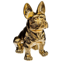 Atmosphera Franse Bulldog Beeldje   Goud   Keramiek   22 cm