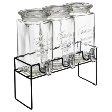 Secret de Gourmet moderne glazen drank dispenser   3x1,5L