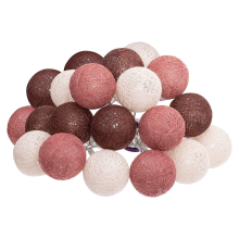 Atmosphera Lichtslinger – 20 Verlichte Bollen diameter 6 cm – 435 cm – Multi Kleuren Mix – Stekker