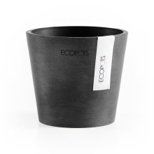 Ecopots Amsterdam 10,5   Dark Grey   Diameter 10,5 x H9,2 cm   Ronde donkergrijze bloempot