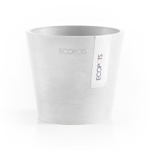 Ecopots Amsterdam 10,5   Pure White   Diameter 10,5 x H9,2 cm   Ronde witte bloempot