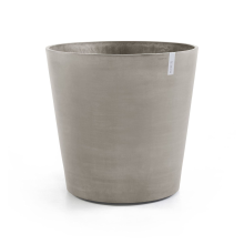 Ecopots bloempot Amsterdam Wheels 80    Rond   Taupe   Diameter 80 x H74,2 cm