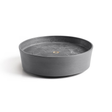 Ecopots onderschotel op wielen   Rond   Grey   Diameter 28,7 x H8,3 cm