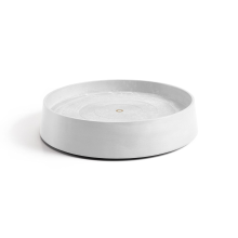 Ecopots onderschotel op wielen Oslo   Rond   Pure White   Diameter 50 x H10,5 cm
