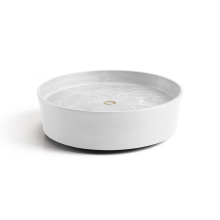 Ecopots onderschotel op wielen   Rond   Pure White   Diameter 28,7 x H8,3 cm