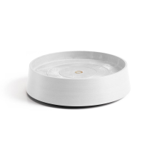 Ecopots onderschotel op wielen Oslo   Rond   Pure White   Diameter 32,2 x H8,5 cm