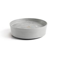 Ecopots onderschotel op wielen   Rond   White Grey   Diameter 28,7 x H8,3 cm
