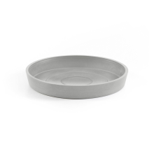 Ecopots onderschotel met waterreservoir   Rond   White Grey   Diameter 18 x H2,5 cm