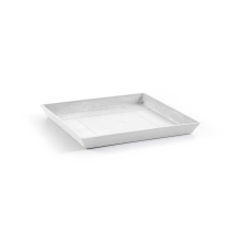 Ecopots onderschotel met waterreservoir   Vierkant   Pure White   35,5 x H3,5 cm