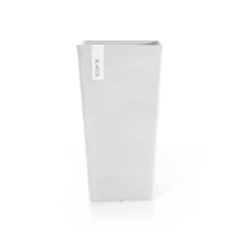 Ecopots bloempot Rotterdam Mid High 56   Vierkant   Pure White   31 x H56,5 cm