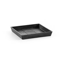 Ecopots onderschotel met waterreservoir   Vierkant   Dark Grey   18 x H2,5 cm