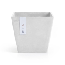 Ecopots bloempot Rotterdam 20   Vierkant   Pure White   20,3 x H17,8 cm